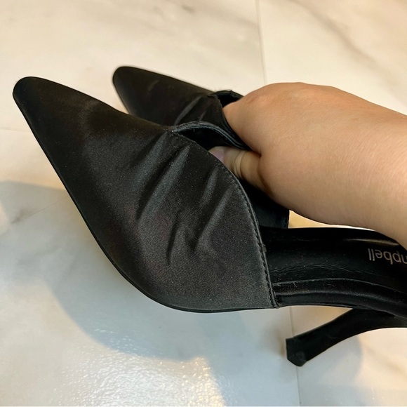 Jeffrey Campbell 90’s mule pointed toe heel satin black size 9.5 - Picture 11 of 12